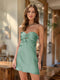 Sheath/Column Sweetheart Keyhole Lace-Up Pleated Party Dresses Short Homecoming Dresses