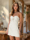 Sheath/Column Sweetheart Keyhole Lace-Up Pleated Party Dresses Short Homecoming Dresses
