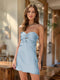 Sheath/Column Sweetheart Keyhole Lace-Up Pleated Party Dresses Short Homecoming Dresses