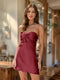 Sheath/Column Sweetheart Keyhole Lace-Up Pleated Party Dresses Short Homecoming Dresses