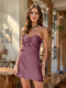 Sheath/Column Sweetheart Keyhole Lace-Up Pleated Party Dresses Short Homecoming Dresses