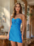 Sheath/Column Sweetheart Keyhole Lace-Up Pleated Party Dresses Short Homecoming Dresses