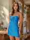Sheath/Column Sweetheart Keyhole Lace-Up Pleated Party Dresses Short Homecoming Dresses