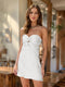 Sheath/Column Sweetheart Keyhole Lace-Up Pleated Party Dresses Short Homecoming Dresses
