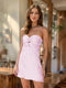 Sheath/Column Sweetheart Keyhole Lace-Up Pleated Party Dresses Short Homecoming Dresses