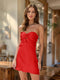 Sheath/Column Sweetheart Keyhole Lace-Up Pleated Party Dresses Short Homecoming Dresses