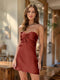 Sheath/Column Sweetheart Keyhole Lace-Up Pleated Party Dresses Short Homecoming Dresses