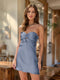 Sheath/Column Sweetheart Keyhole Lace-Up Pleated Party Dresses Short Homecoming Dresses
