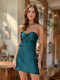 Sheath/Column Sweetheart Keyhole Lace-Up Pleated Party Dresses Short Homecoming Dresses