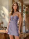Sheath/Column Sweetheart Keyhole Lace-Up Pleated Party Dresses Short Homecoming Dresses