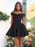 A-Line/Princess Off-the-Shoulder Straps Pleated Mini Dresses Short Homecoming Dresses