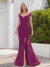 Trumpet/Mermaid Off-the-Shoulder Ruched Long Mother of the Bride Dresses with Split Front