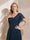 A-Line/Princess V-Neck Flutter Sleeves Asymmetrical Wedding Guest Dresses with Appliques