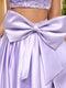 A-Line/Princess Sweetheart Beaded Two Piece Prom Dresses with Bow & Slit