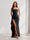 Sheath/Column Strapless Pleated Ruffle Maxi Bridesmaid Dresses with Split Side