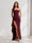 Sheath/Column Strapless Pleated Ruffle Maxi Bridesmaid Dresses with Split Side
