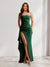 Sheath/Column Strapless Pleated Ruffle Maxi Bridesmaid Dresses with Split Side