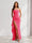 Sheath/Column Strapless Pleated Ruffle Maxi Bridesmaid Dresses with Split Side