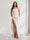 Sheath/Column Strapless Pleated Ruffle Maxi Bridesmaid Dresses with Split Side
