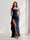 Sheath/Column Strapless Pleated Ruffle Maxi Bridesmaid Dresses with Split Side