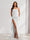 Sheath/Column Strapless Pleated Ruffle Maxi Bridesmaid Dresses with Split Side