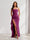 Sheath/Column Strapless Pleated Ruffle Maxi Bridesmaid Dresses with Split Side