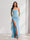 Sheath/Column Strapless Pleated Ruffle Maxi Bridesmaid Dresses with Split Side