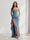 Sheath/Column Strapless Pleated Ruffle Maxi Bridesmaid Dresses with Split Side
