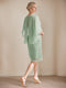 Sheath/Column Scoop Knee-Length Mother of the Bride Dresses with Ruffles & Appliques