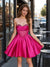 A-Line/Princess Sweetheart Short Corset Homecoming Dresses with Beading