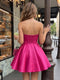 A-Line/Princess Sweetheart Strapless Short/Mini Homecoming Dresses with Beading