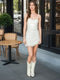 A-Line/Princess Spaghetti Straps Sleeveless Short/Mini Sequined Homecoming Dresses
