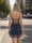 Sheath/Column Straps Corset Beaded Sequin Mini Dresses Short Homecoming Dresses with Ruffles