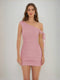 Sheath/Column Off-the-Shoulder Ruched Short Homecoming Dresses with Ribbon