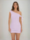 Sheath/Column Off-the-Shoulder Ruched Short Homecoming Dresses with Ribbon