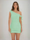 Sheath/Column Off-the-Shoulder Ruched Short Homecoming Dresses with Ribbon