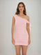 Sheath/Column Off-the-Shoulder Ruched Short Homecoming Dresses with Ribbon