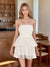 A-Line/Princess Strapless Ruched Short/Mini Homecoming Dresses with Ruffles