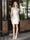 Sheath/Column Halter Sleeveless Short Elegant Homecoming Dresses with Watteau Train