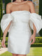 Sheath/Column Off-the-Shoulder Short Sleeves Mini Ruched Homecoming Dresses