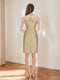 Sheath/Column Illusion Crew Neck Knee-Length Mother of the Bride Dresses with Appliques