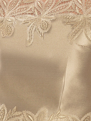 Sheath/Column Illusion Crew Neck Knee-Length Mother of the Bride Dresses with Appliques