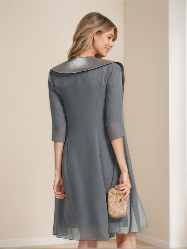 Sheath/Column Scoop Half Sleeves Lace Mother of the Bride Dresses with Jacket