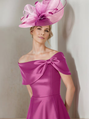 A-Line/Princess Off-the-Shoulder Short Sleeves Tea-Length Mother of the Bride Dresses