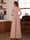 Chiffon V-Neck 3/4 Sleeveless Ruched Mother of the Bride Pantsuits with Sash