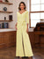 Chiffon V-Neck 3/4 Sleeveless Ruched Mother of the Bride Pantsuits with Sash