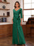 Chiffon V-Neck 3/4 Sleeveless Ruched Mother of the Bride Pantsuits with Sash