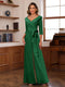 Chiffon V-Neck 3/4 Sleeveless Ruched Mother of the Bride Pantsuits with Sash