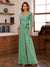 Chiffon V-Neck 3/4 Sleeveless Ruched Mother of the Bride Pantsuits with Sash