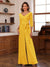 Chiffon V-Neck 3/4 Sleeveless Ruched Mother of the Bride Pantsuits with Sash